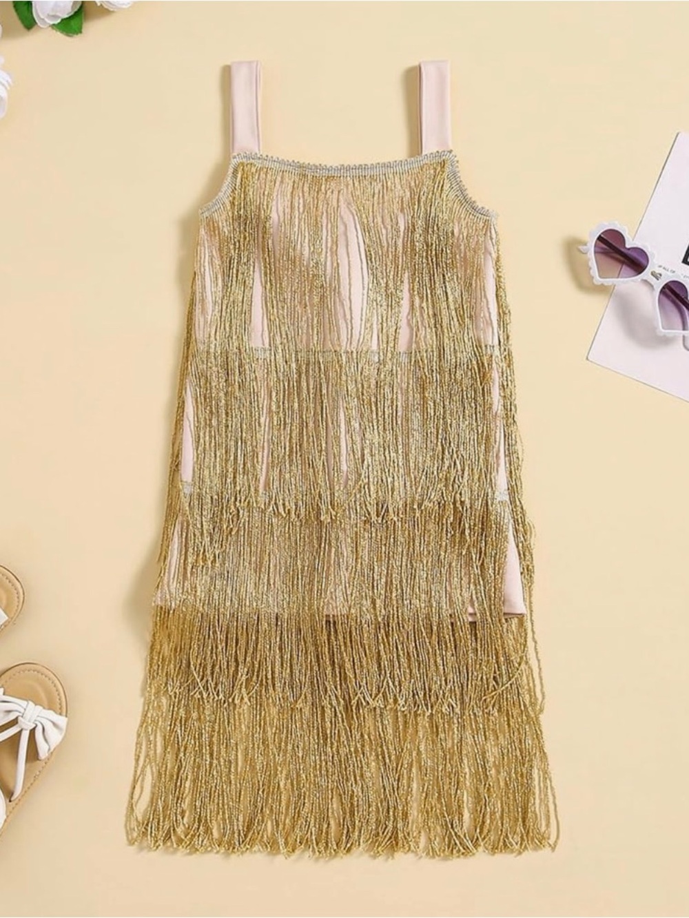 Girls Gold Fringe Taylor Swift Dress